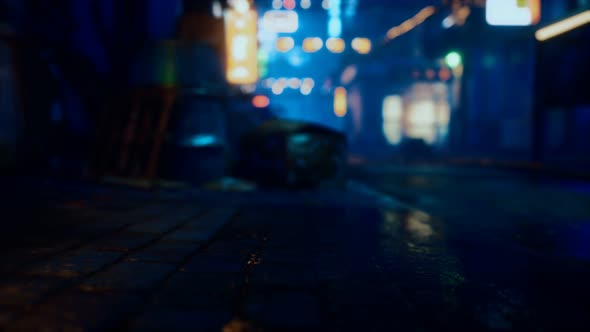 Bokeh Lights on Night Street in Asia alt