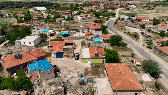 Farm Region Aerial View 4 K Alanya Turkey