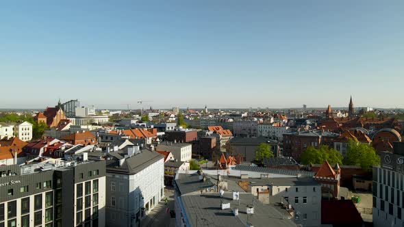 Slope rooftops of Bydgoszcz Kujawsko Pomorskie aerial