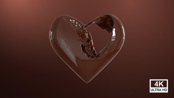 Heart Filling With Liquid Chocolate 4K alt