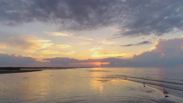 Sunset On The Sea Coast 4K