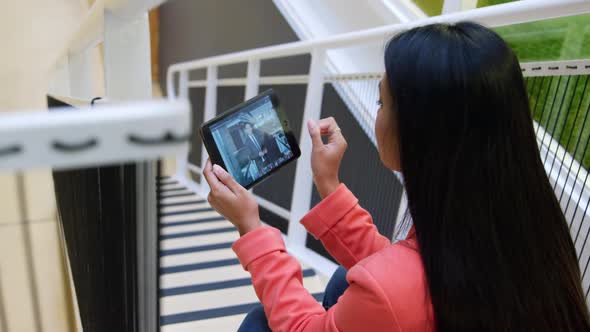 Young woman working in a creative office