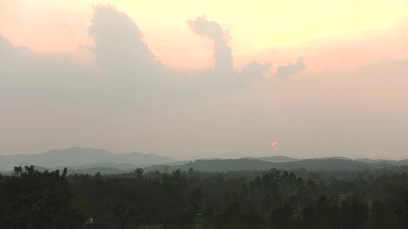 Natural landscape Beautiful sunset at evening, Time lapse