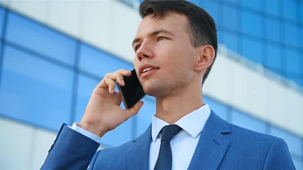 Businessman Talking On  Mobile Phone