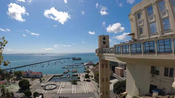 Downtown of Salvador Bahia Brazil. Historic buildings at tourism postcard.