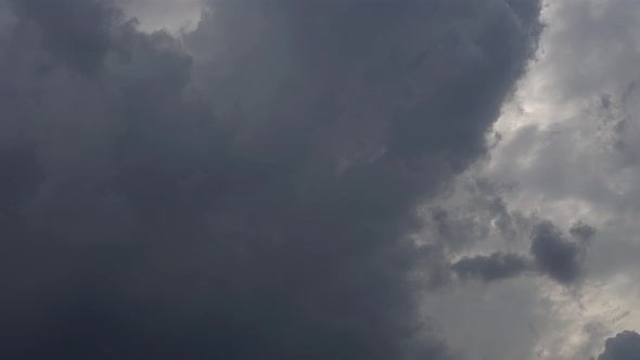 Time Lapse Shot of Dark Storm Clouds Before Rain and Thunderstorm