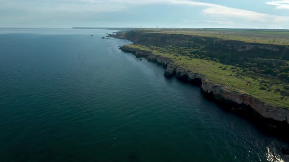 Picturesque rocky coastline of Yailata archeological reserve in Bulgaria