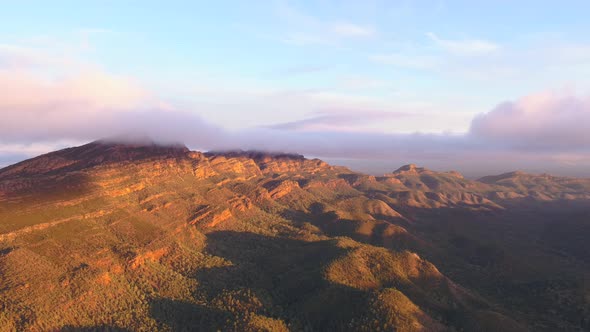 Wilpena Pound drone footage at sunrise