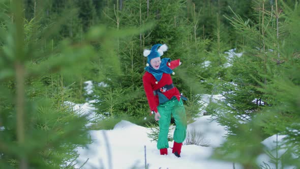 Christmas elf jumping