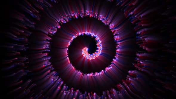 Abstract Spiral Colorful Moving Particles V2