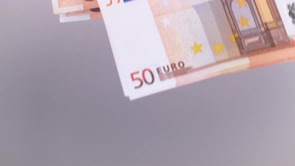 50 Euro banknotes falling