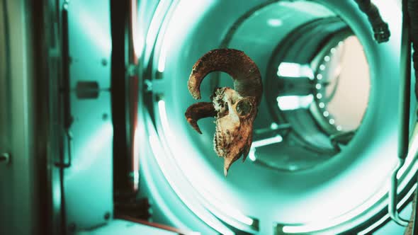 Skull of Dead Ram in International Space Station