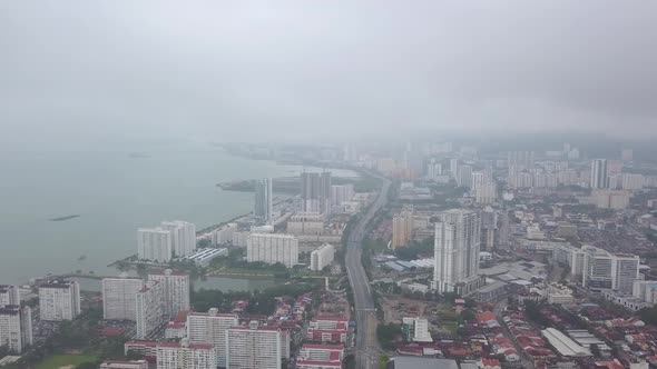 Aerial view Tun Lim Chung Eu highway. / Videohive