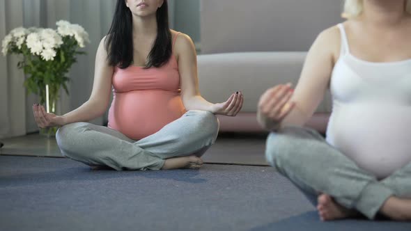 Moms-To-Be Visiting Prenatal Yoga Class to Stay in Shape and Tone Their Muscles
