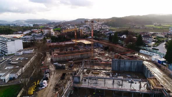 Aerial View of Construction Site