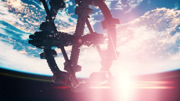 Unidentified Alien Spaceship Flying Near Earth Elements Furnished By NASA alt