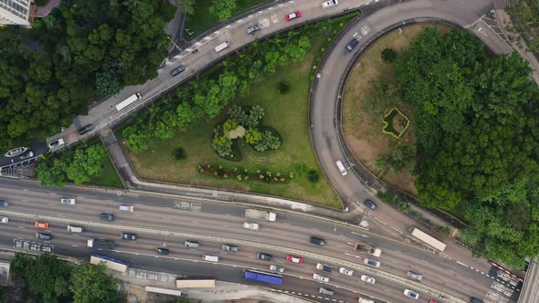 Top down view of Hong Kong traffic