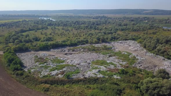 Natural Dump Near the Dniester River. Aerial Photography Autumn 2019.