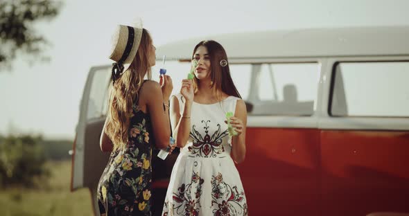 Two Ladies with a Good Mood Spending a Nice Time