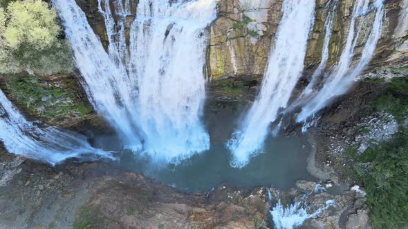 top view of waterfall