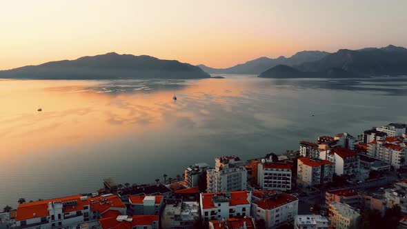 Aerial Panoramic View of Marmaris Town