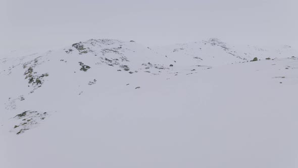 Aerial View Of Snowy Hardangervidda Mountain At Winter Season Near Haugastol, Norway.