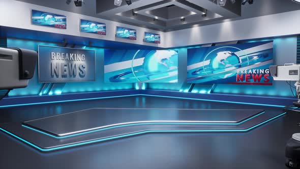 3D Virtual TV Studio News Backdrop For TV Shows alt