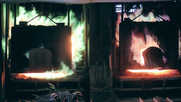 Industrial Furnaces with Flames of Different Colour