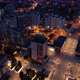 Aerial hyperlapse of Resita city downtown, Romania, shortly after sunset - VideoHive Item for Sale