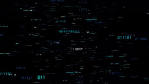 Binary Digits Tunnel Animation 4K