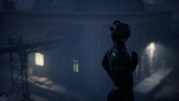 Woman in the Style of Cyberpunk and Postapocalypse alt