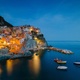 Panoramic Day to Night Sunset Time Lapse of beautiful town of Manarola in Cinque Terre, Manarola - VideoHive Item for Sale