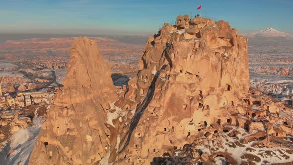 Amazing View of Turkish Fortress Uchisar