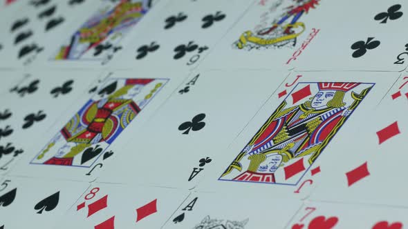 Modern Deck Of Playing Cards Of Cards For Playing Poker On The Table