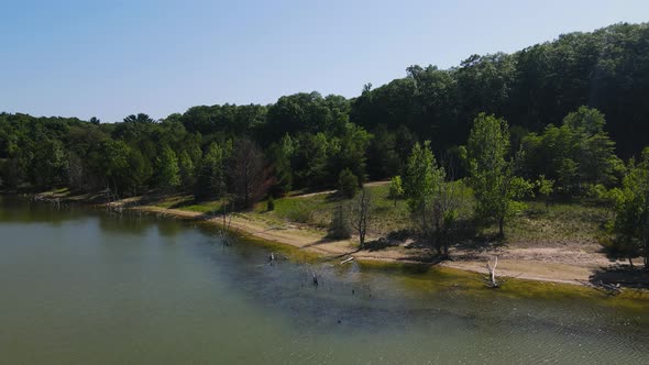 Descending to water level over Dune Harbor.