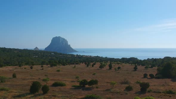 Pan along beautiful coastline