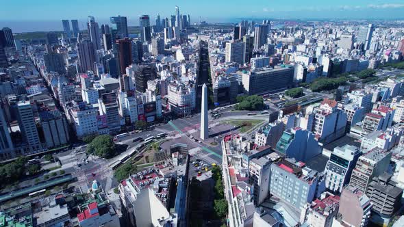 Buenos Aires Argentina. Downtown landscape of tourism landmark city.