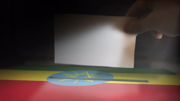 Digital Composite Hand Voting To National Flag OF Ethiopia