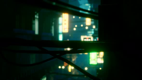 Bokeh Lights on Night Street in Asia alt