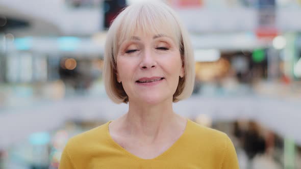 Female Portrait Happy Dreamy Mature Middle Aged Caucasian Woman Thinking Dreaming of Carefree Future