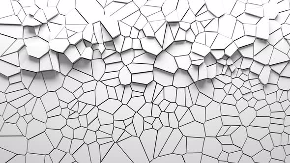 Abstract Animation of Voronoi Blocks Moving and Extruding