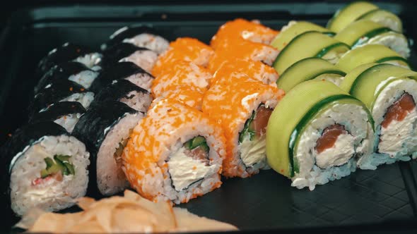 Sushi Roll on a Spinning Plate