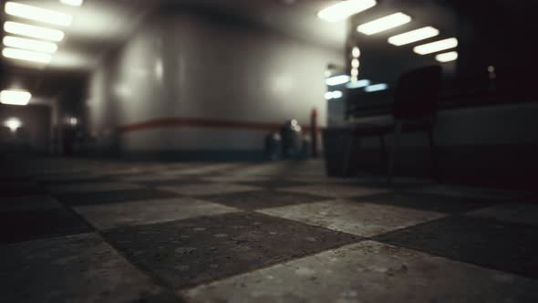 Empty Dark Hospital Laboratory Corridor alt