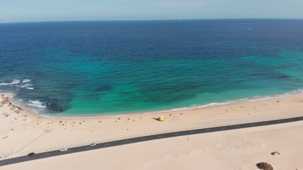 Aerial View Of Alzada Beach, Fuerteventura
