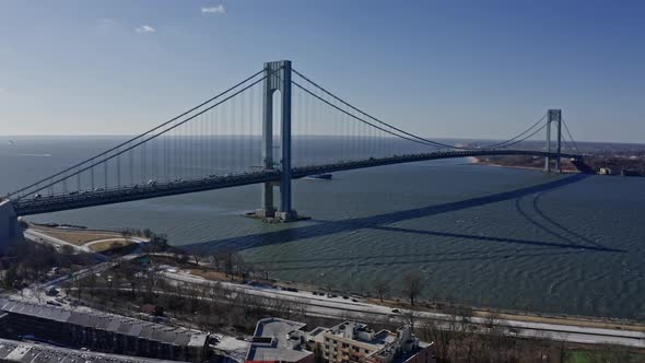 Aerial View of the VerrazanoNarrows Bridge