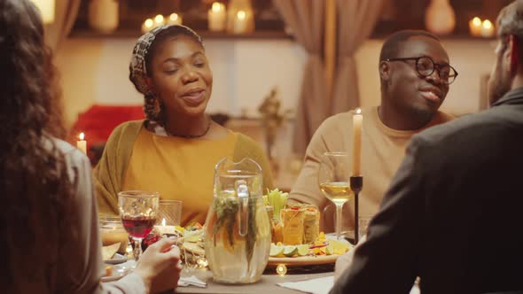 Multi-ethnic Friends Having Dinner Together