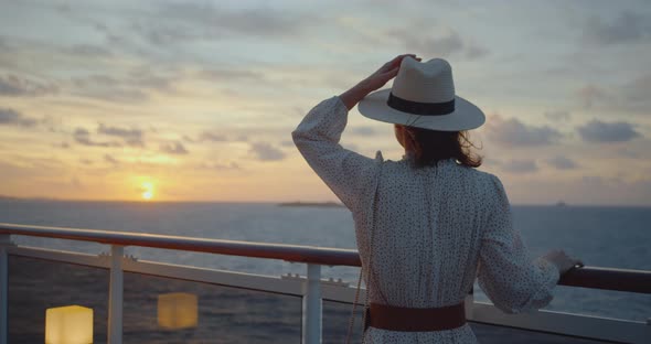 Attractive woman at sunset