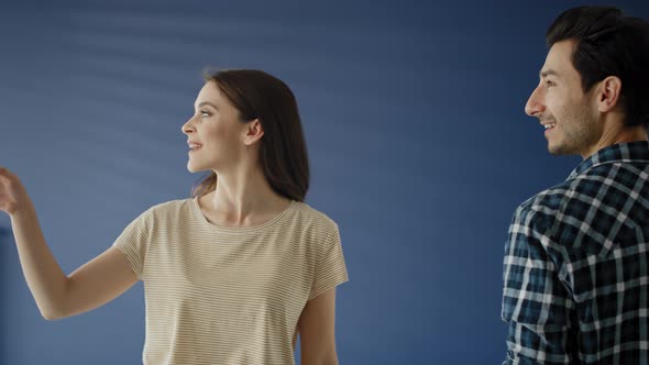 Video of couple  in their new empty house. Shot with RED helium camera in 8K