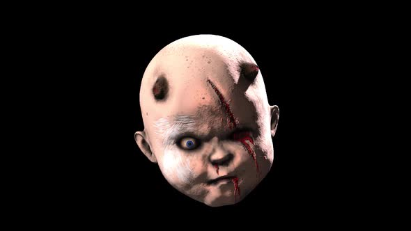 Zomby devil doll head with alpha