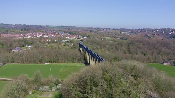 The beautiful  Narrow Boat canal route called the Pontcysyllte Aqueduct famously designed by Thomas